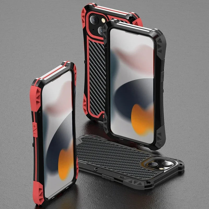 Robust Apple iPhone Case, MagSafe Compatible, Camera Lens & Screen Protection, Ultra Thin, Shockproof, Magnetic Full All Around Cover – Hard Metal Armor Case with Aluminum Alloy & TPU Silicone Shockproof Design