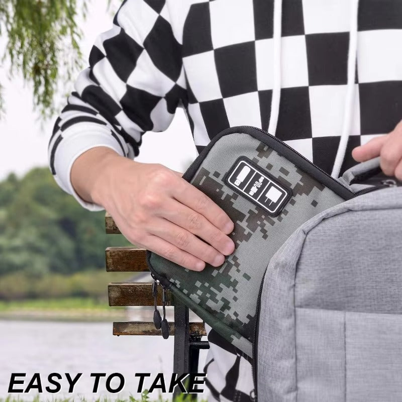 Premium Waterproof Travel Organizer Bag for Laptop Accessories – Compact Storage Case for External Hard Drive, Chargers, Cables, Headphones, SD Cards, U-Disk, Power Bank