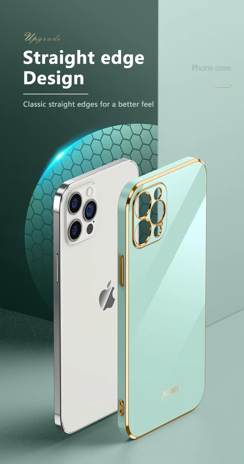 Luxury Apple iPhone Case MagSafe Compatible, Camera Lens & Screen Protection, Ultra Thin Shockproof Magnetic Full All Around Protection Cover with Solid Color Plating Silicone