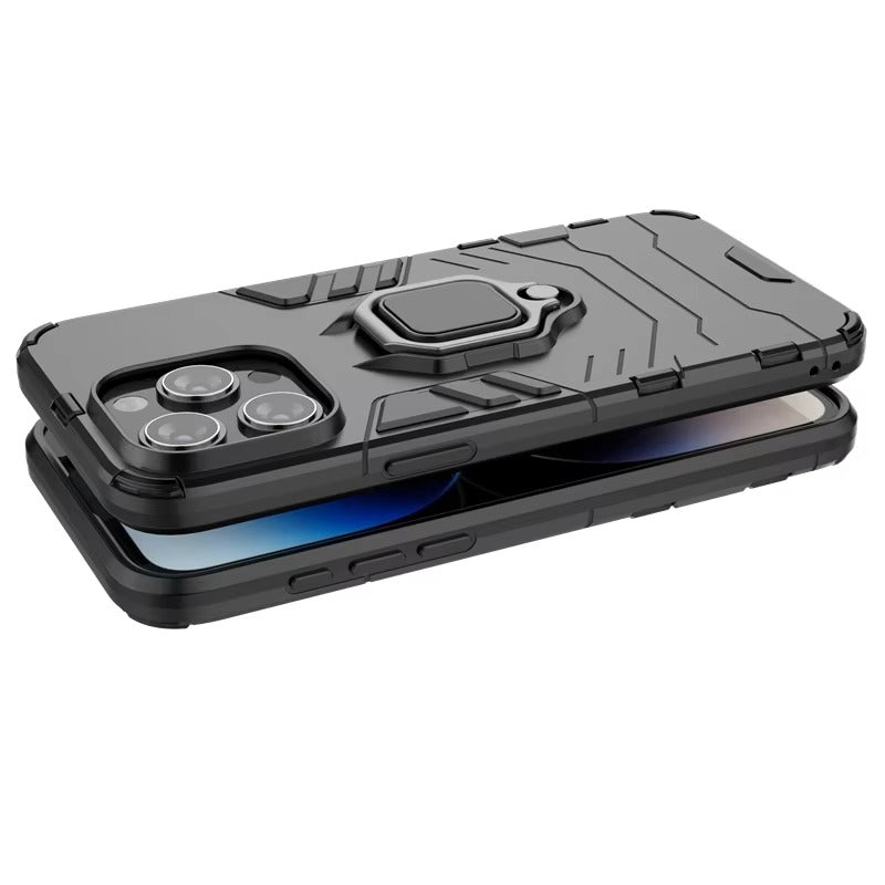 Robust Apple iPhone Case, MagSafe Compatible, Camera Lens and Screen Protection, Ultra Thin, Shockproof, Magnetic, Full All Around Protection, Armor Ring Stand Cover