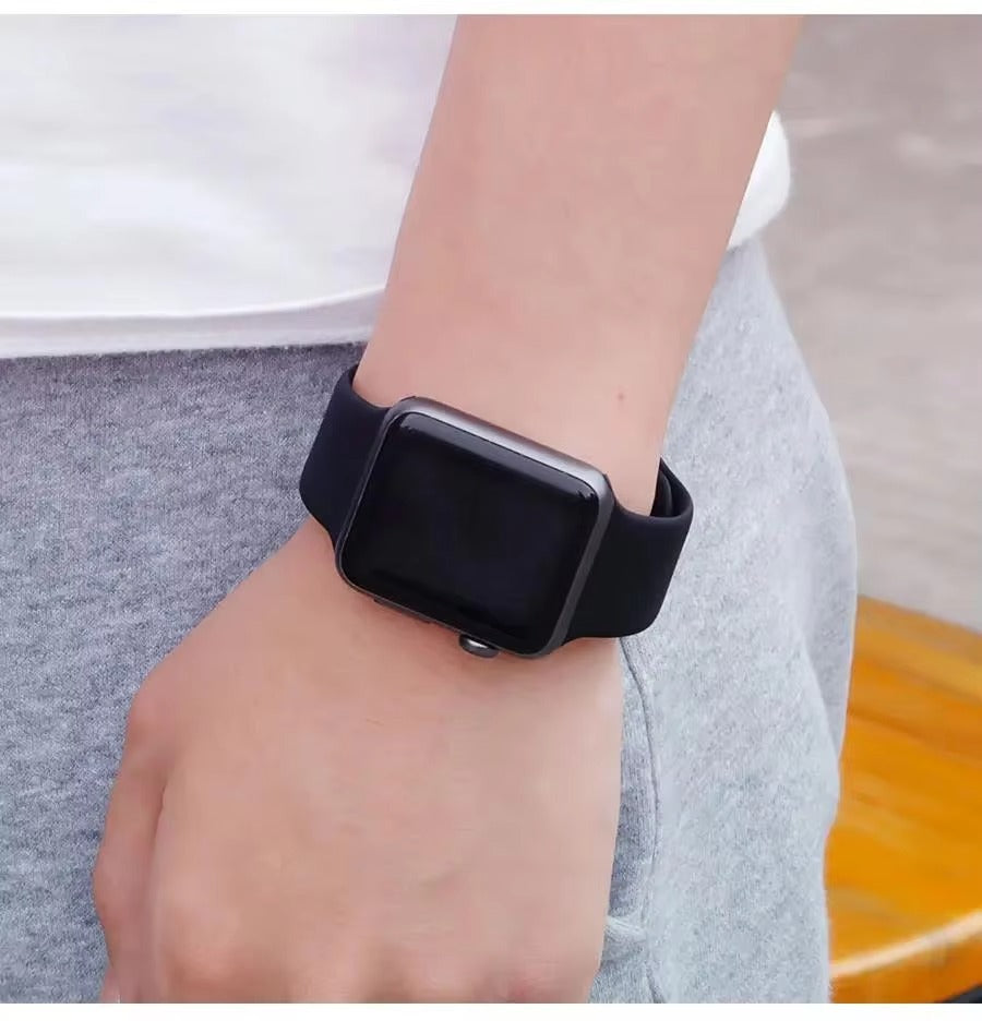 Premium Silicone Smartwatch Band – Soft Replacement Strap with 316L Steel Clasp, Adjustable Sizes for 38mm to 49mm Watches