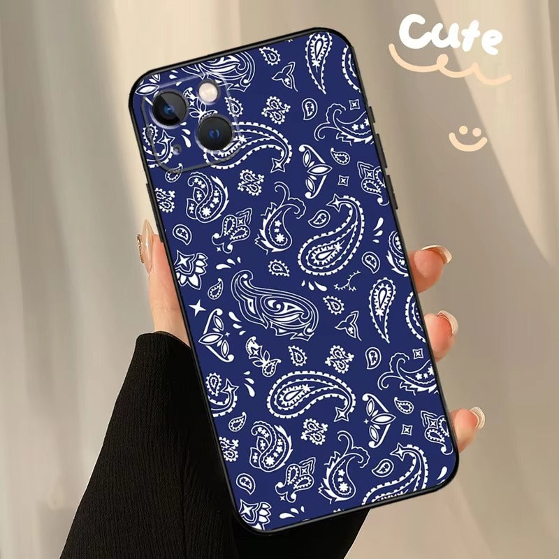 Luxury Apple iPhone Case, MagSafe Compatible, Camera Lens and Screen Protection, Ultra Thin, Shockproof, Magnetic, Full All Around Protection, Bandana Paisley Cover