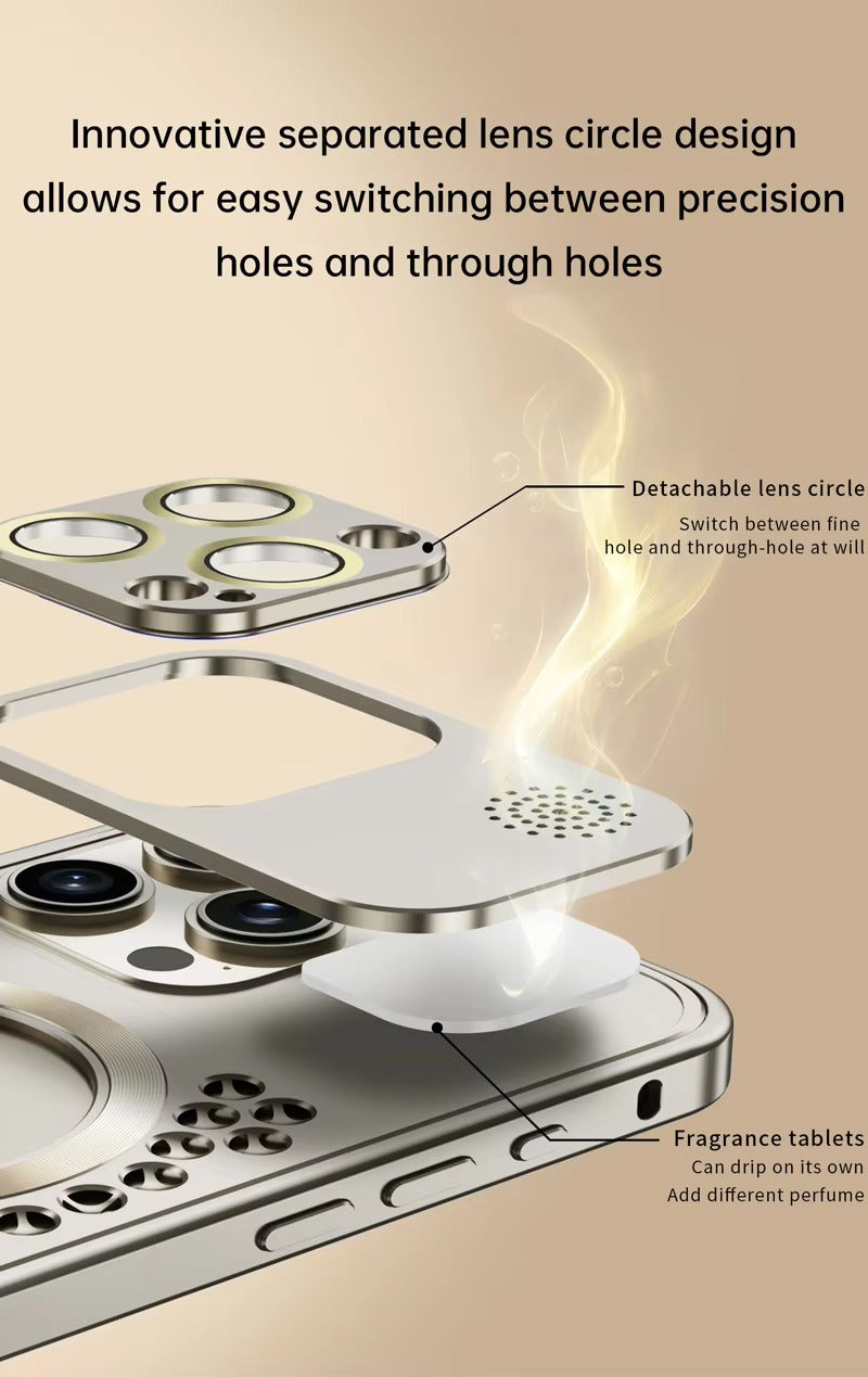 High Quality Apple iPhone Case, MagSafe Compatible, Camera Lens & Screen Protection, Ultra Thin, Shockproof, Magnetic Full All Around Cover – Metal Heat Dissipation Case with Magnetic Aluminum Back for Enhanced Cooling