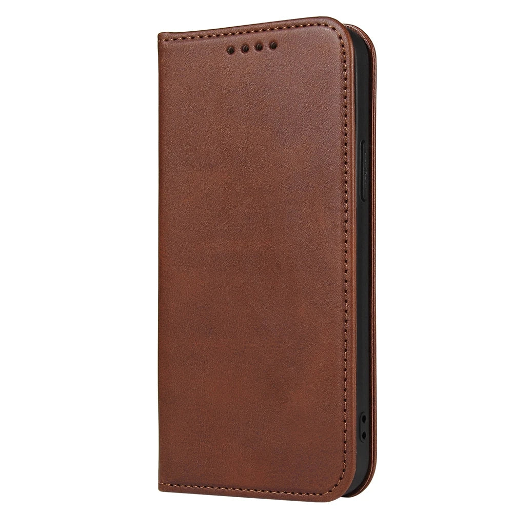 Luxury Magnetic Leather Flip iPhone Case – Premium Wallet Cover with Card Slots, and Magnetic Closure for iPhone Models