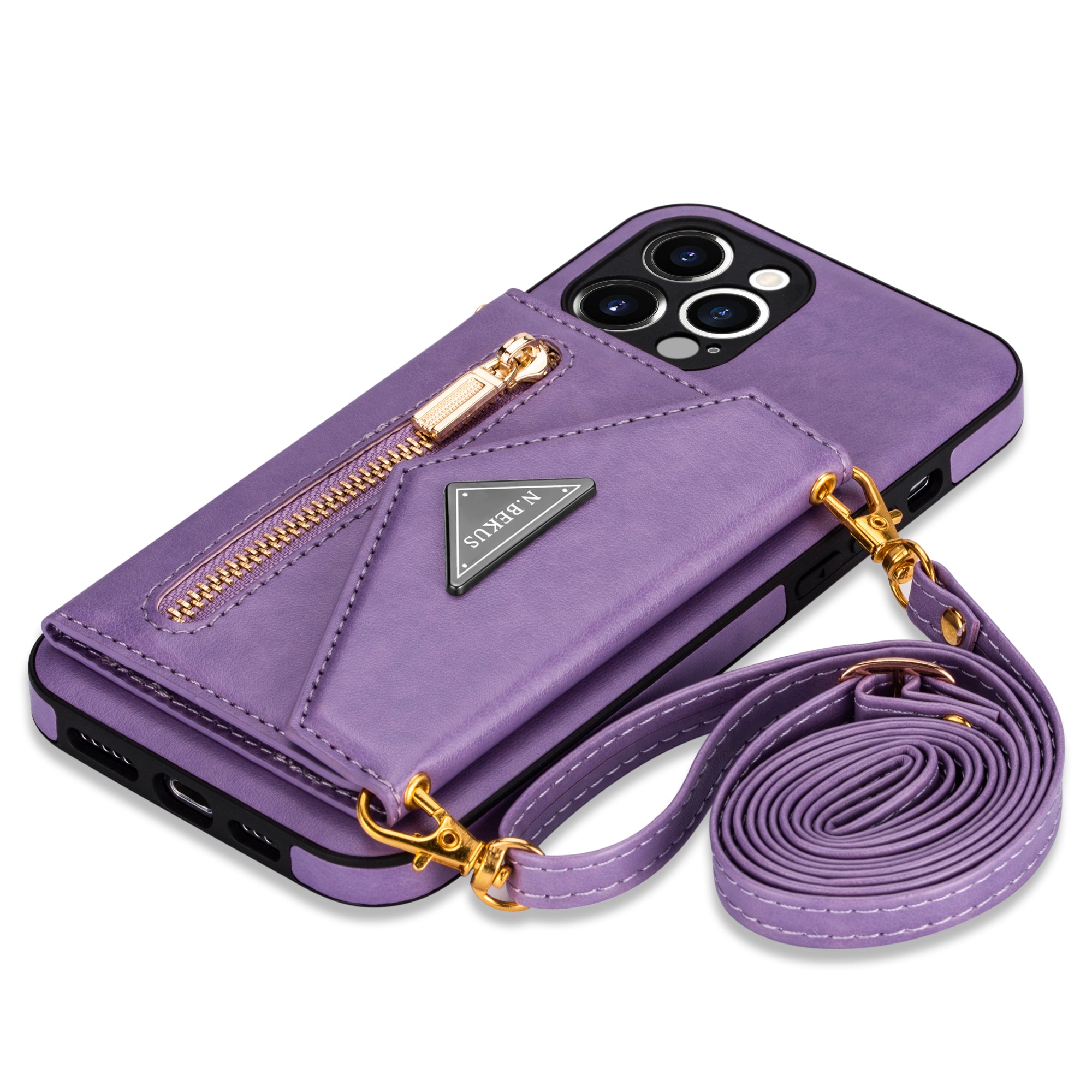 Zipper Wallet Crossbody Leather iPhone Case – Card Holder, Lanyard Strap, Secure Storage Stylish Protection for iPhone Models