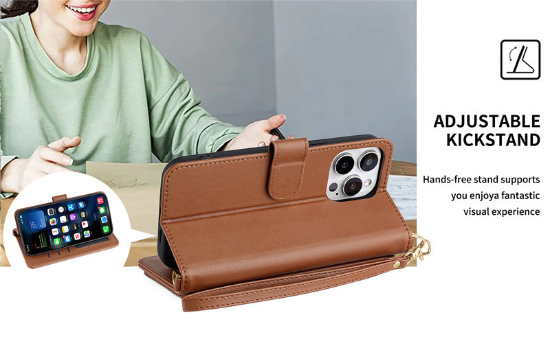 Luxury Crossbody Wallet iPhone Case – Fashion Shoulder Strap, Magnetic Closure, Card Holder and Premium Protection for iPhone