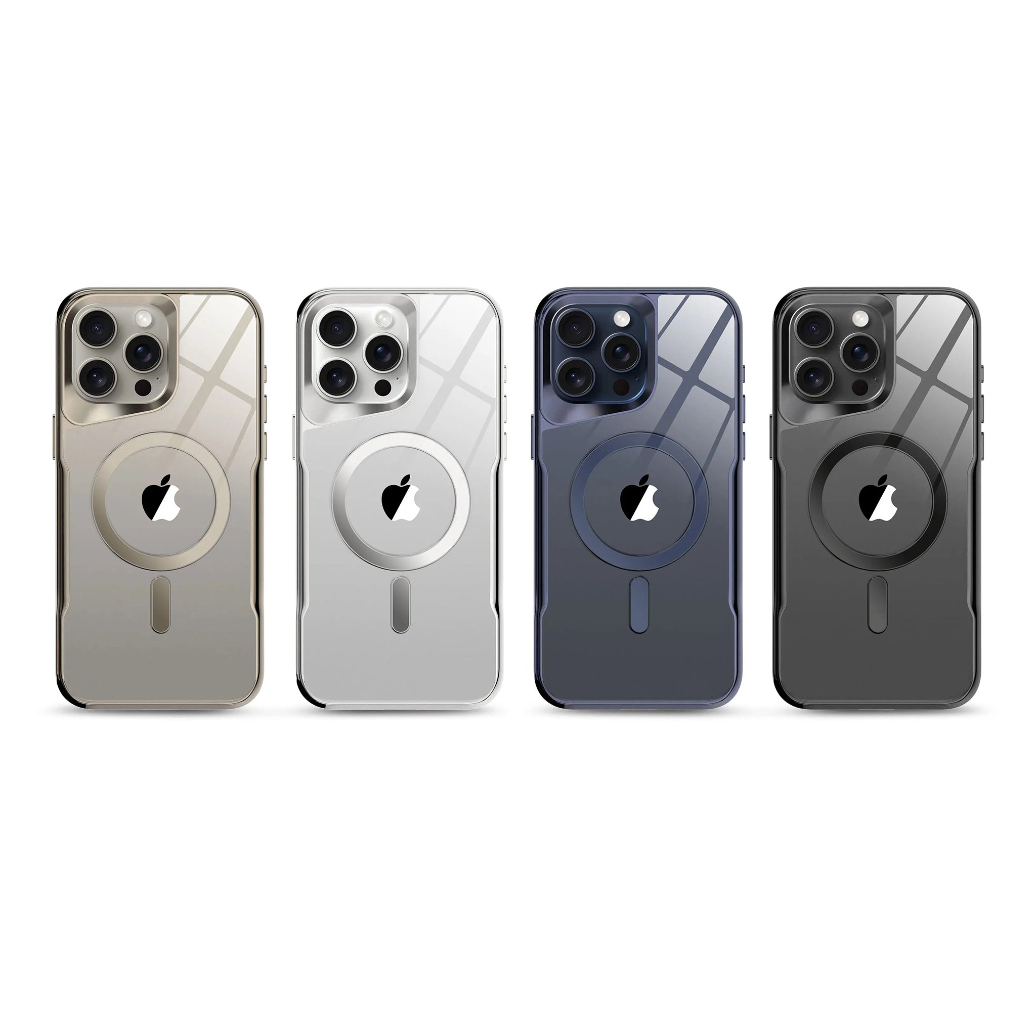 Luxury Plating Frame MagSafe iPhone Case - Magnetic Transparent Cover, Wireless Charging Compatible Case for iPhone