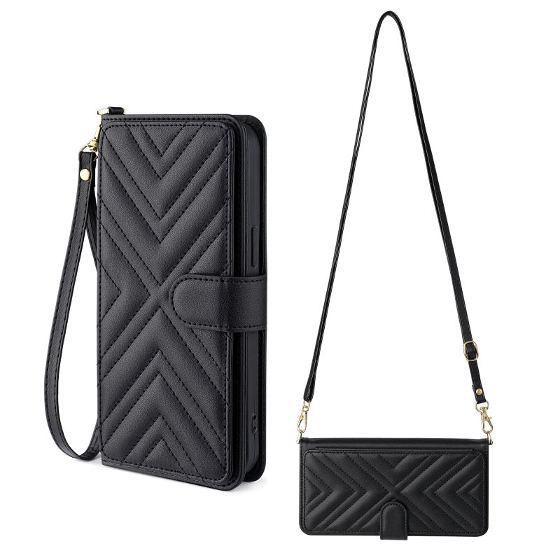 Luxury Crossbody Wallet iPhone Case – Fashion Shoulder Strap, Magnetic Closure, Card Holder and Premium Protection for iPhone