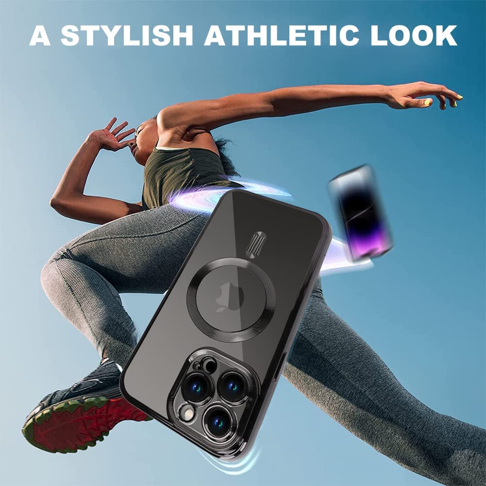 Clear Plating Magnetic iPhone Case - MagSafe Compatible, Lens Protection, Wireless Charging Ready Case for iPhone