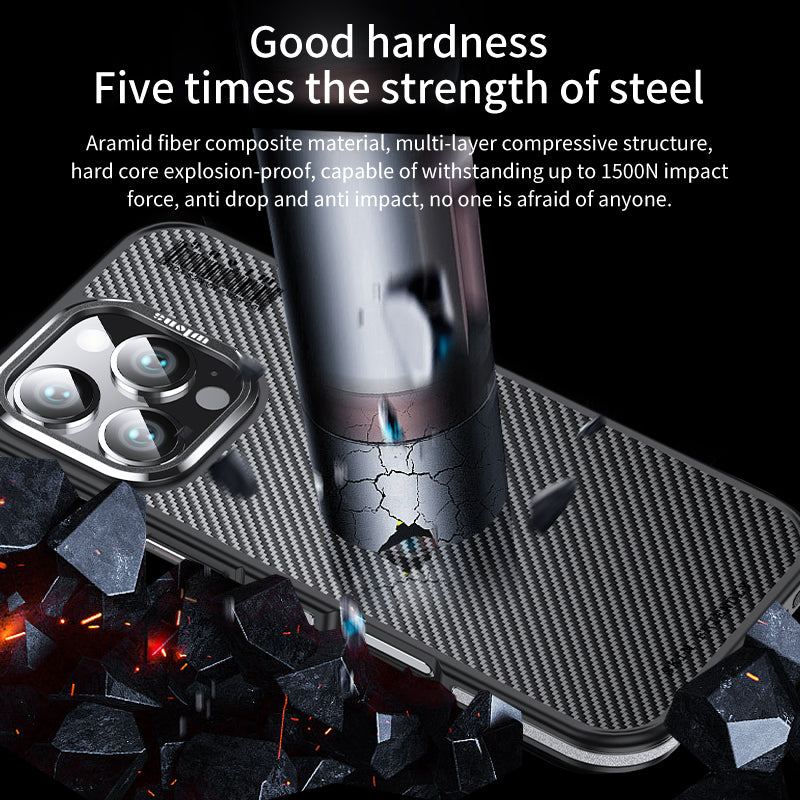 Premium 100% Aramid Fiber Kevlar iPhone Case – 600D Lightweight Compatible Ultra-Thin Protective Cover for iPhone Models