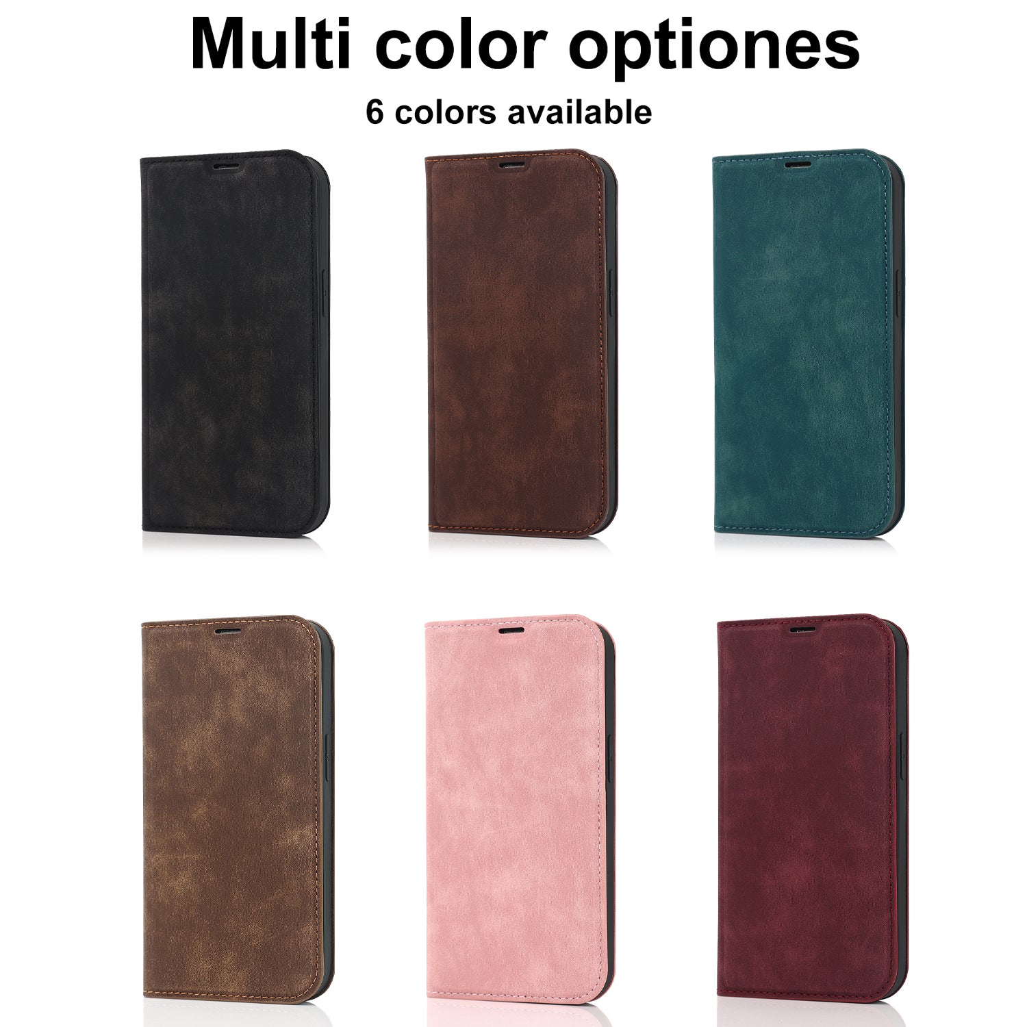 Luxury Magnetic Leather Wallet iPhone Case – MagSafe Wireless Charging, Card Slot, Stand Feature, Premium Protection, Stylish & Durable Cover