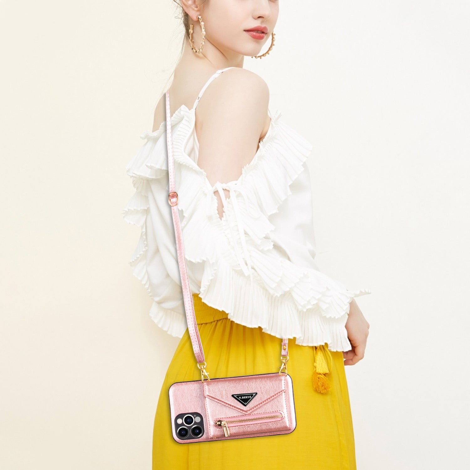 Zipper Wallet Crossbody Leather iPhone Case – Card Holder, Lanyard Strap, Secure Storage Stylish Protection for iPhone Models