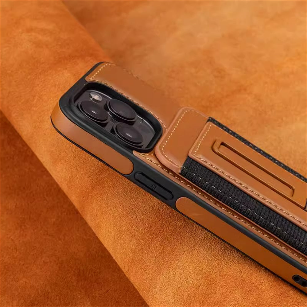 Luxury Detachable Wallet Leather iPhone Case – Magnetic Card Slot, Shockproof Protection, Hollow Logo Back Cover, Premium Design for iPhone Models