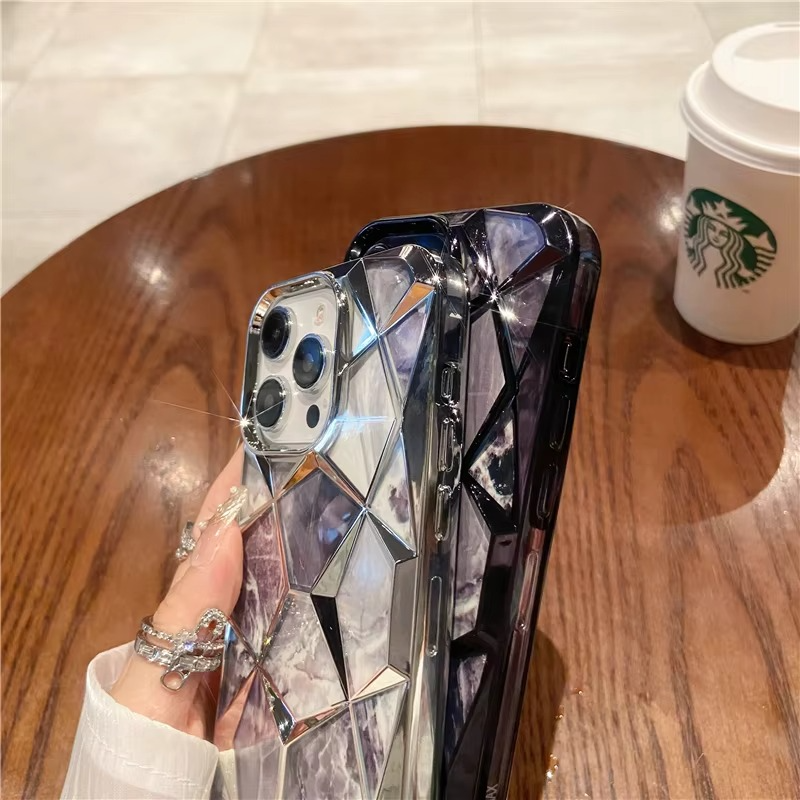 Luxury Apple iPhone Case, MagSafe Compatible, Camera Lens and Screen Protection, Ultra Thin, Shockproof, Magnetic, Full All Around Protection, Diamond Grid Soft Cover