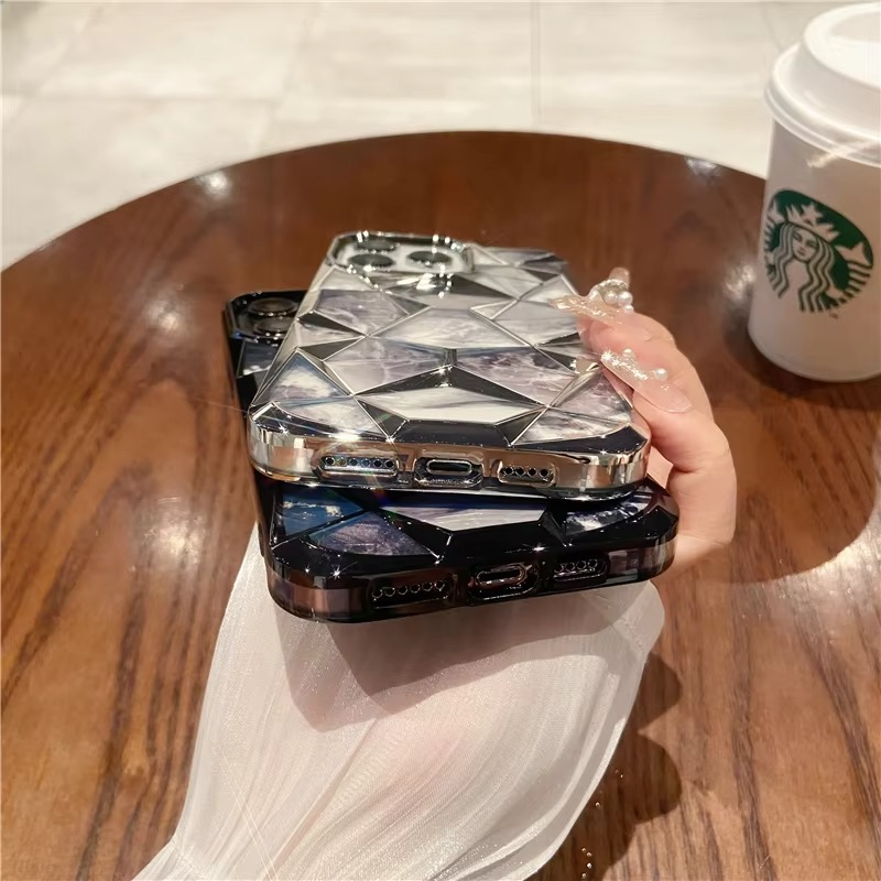 Luxury Apple iPhone Case, MagSafe Compatible, Camera Lens and Screen Protection, Ultra Thin, Shockproof, Magnetic, Full All Around Protection, Diamond Grid Soft Cover