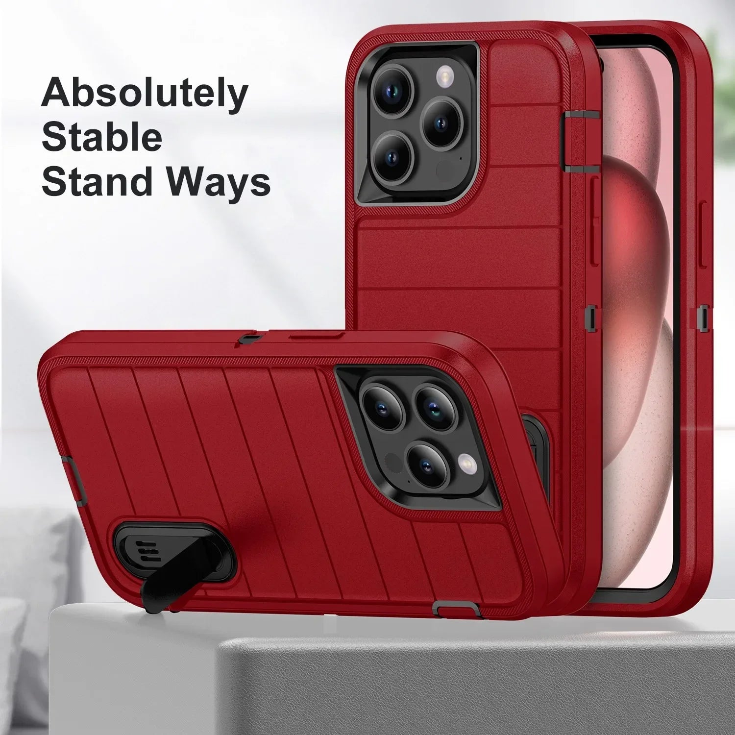 Heavy-Duty Shock Absorption iPhone Case – Full-Body Protective Silicone Rubber Cover for iPhone Models