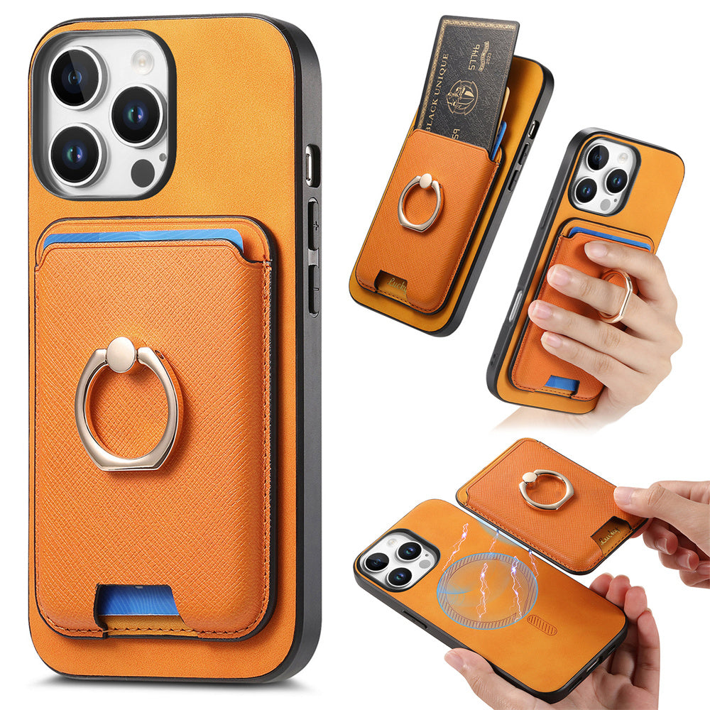 Luxury Detachable Magnetic Wallet iPhone Case – Card Holder, Ring Stand, Shockproof Protection for Secure and Convenient Use