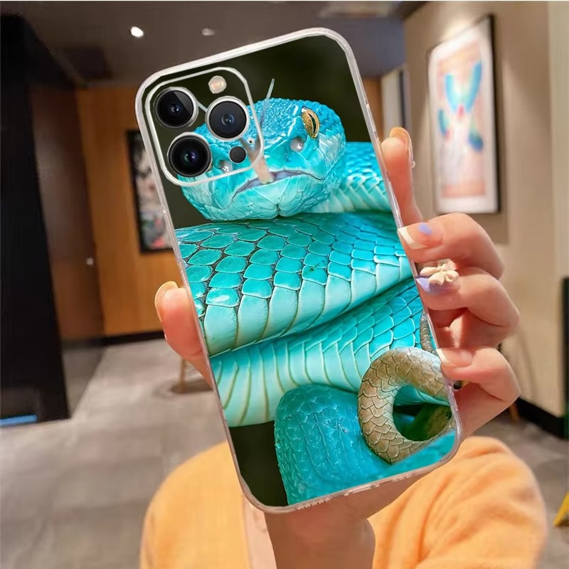 Luxury Apple iPhone Case, MagSafe Compatible, Camera Lens and Screen Protection, Ultra Thin, Shockproof, Magnetic, Full All Around Protection, Snake Pattern Soft Cover