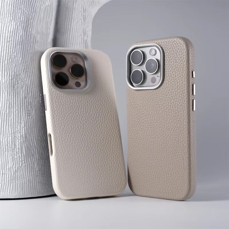 Luxury MagSafe Leather iPhone Case – Wireless Charging, Alloy Lens Protection Durable Cover for Everyday Use Case for iPhone