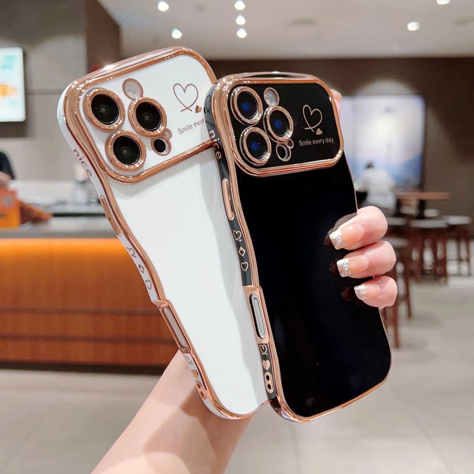 Luxury Apple iPhone Case MagSafe Compatible, Camera Lens & Screen Protection All Around Protection Cover with Heart Design