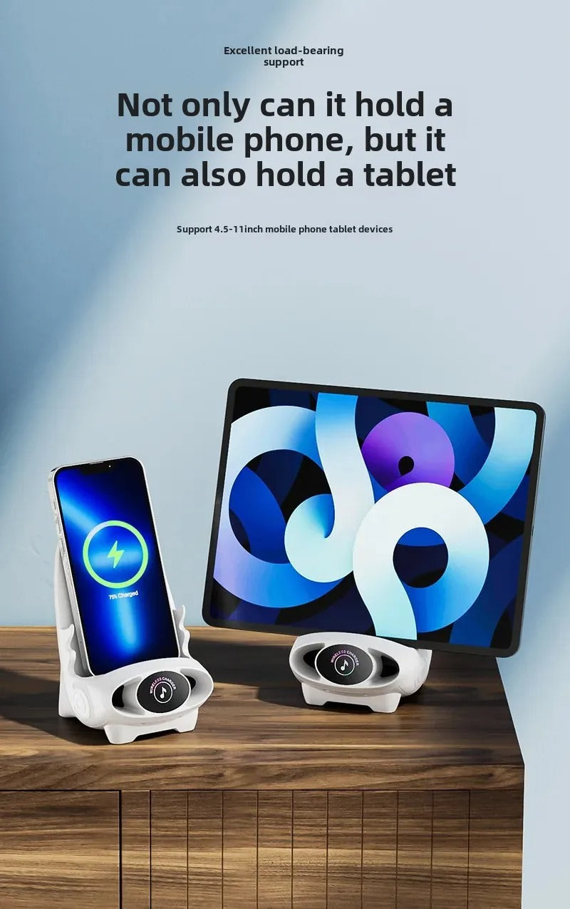 Premium Universal Wireless Charging Stand – 15W Fast Charger Dock with Cooling Hole Design, Phone Holder Function and Aromatherapy Feature for iPhone & Samsung