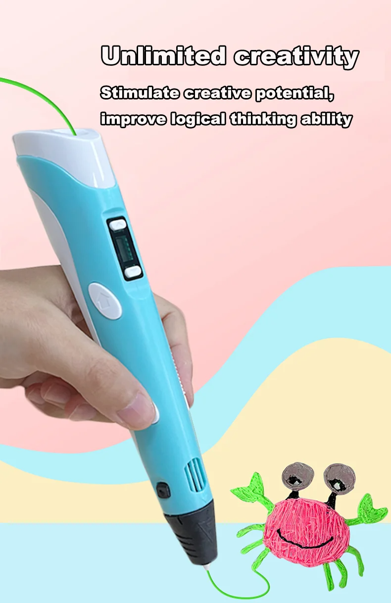 Creative 3D Drawing Pen for Kids – LCD Printing Pen with 50M PLA Filament, Safe DIY Toy for Art & Crafts, Ideal Birthday