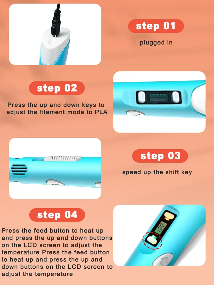 Creative 3D Drawing Pen for Kids – LCD Printing Pen with 50M PLA Filament, Safe DIY Toy for Art & Crafts, Ideal Birthday