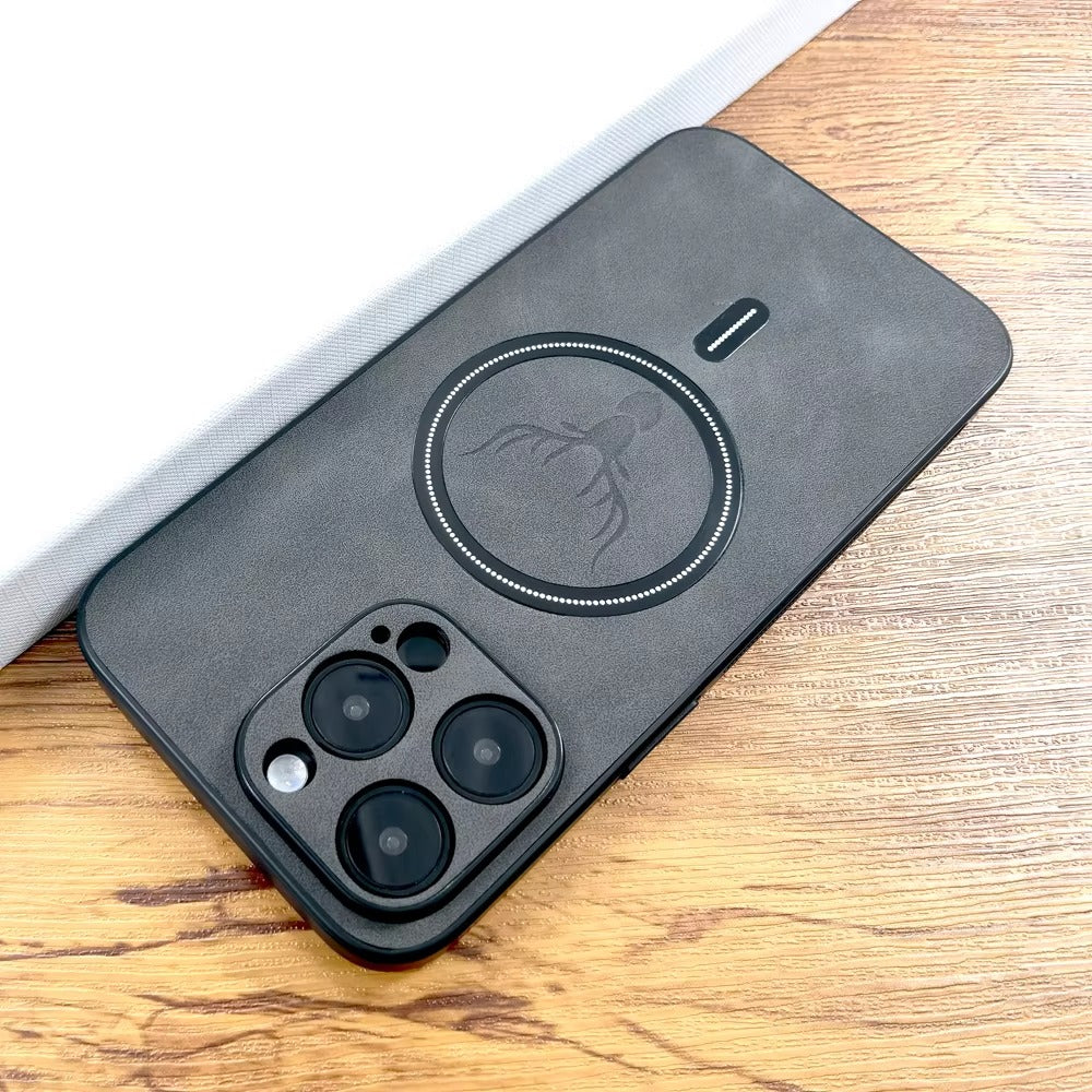 Luxury PU Leather MagSafe iPhone Case – Deer Embossed Design, Stylish & Durable Full Protection Cover | Case for iPhone