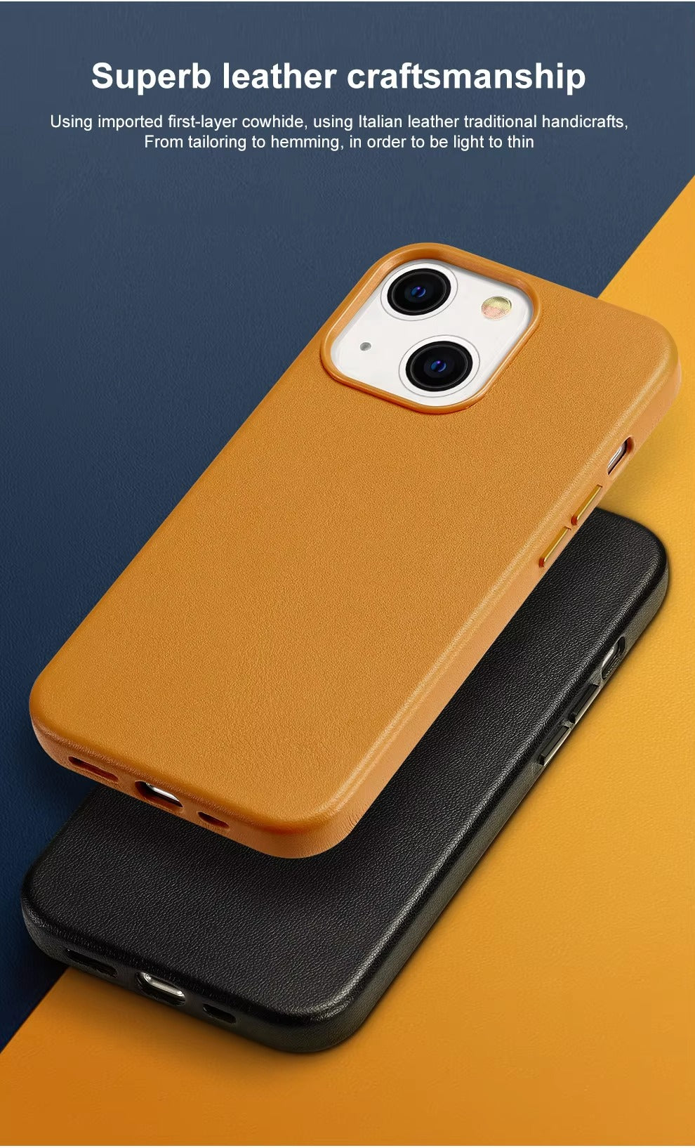 Premium Genuine Leather iPhone Case – 360° Full Protection, Luxury Armor Shell, Stylish & Durable Back Cover Case for iPhone