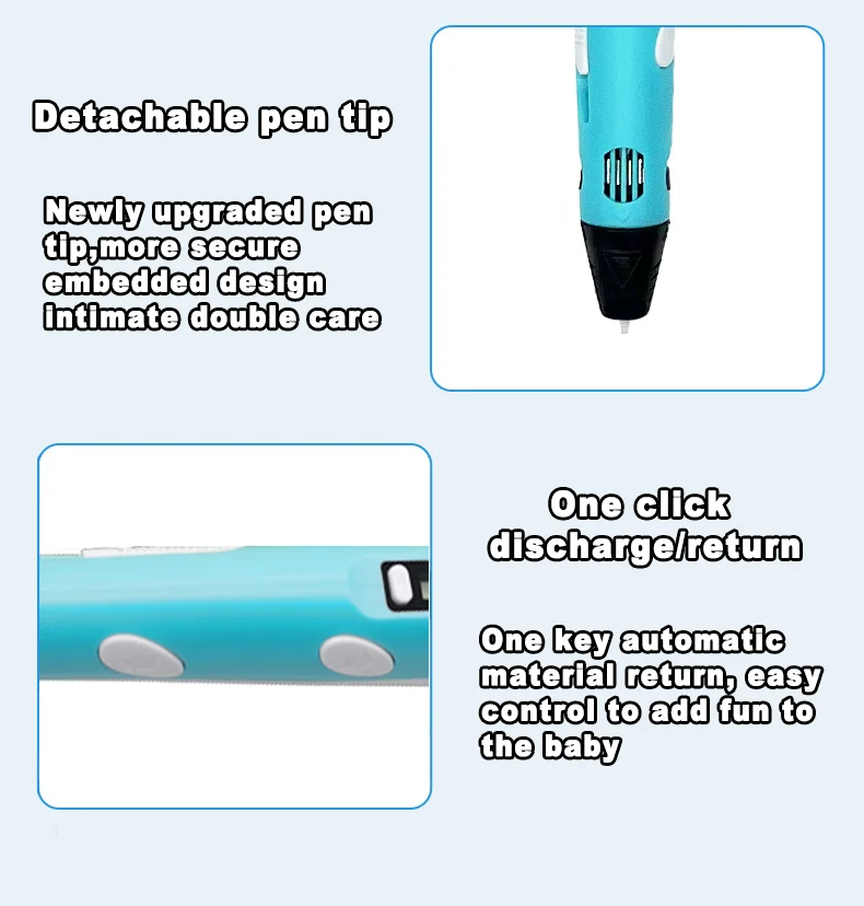 Creative 3D Drawing Pen for Kids – LCD Printing Pen with 50M PLA Filament, Safe DIY Toy for Art & Crafts, Ideal Birthday