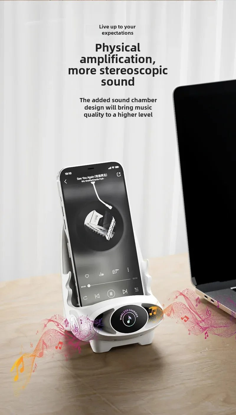 Premium Universal Wireless Charging Stand – 15W Fast Charger Dock with Cooling Hole Design, Phone Holder Function and Aromatherapy Feature for iPhone & Samsung