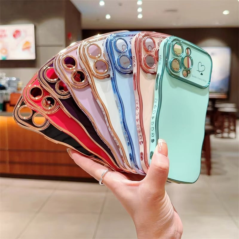 Luxury Apple iPhone Case MagSafe Compatible, Camera Lens & Screen Protection All Around Protection Cover with Heart Design