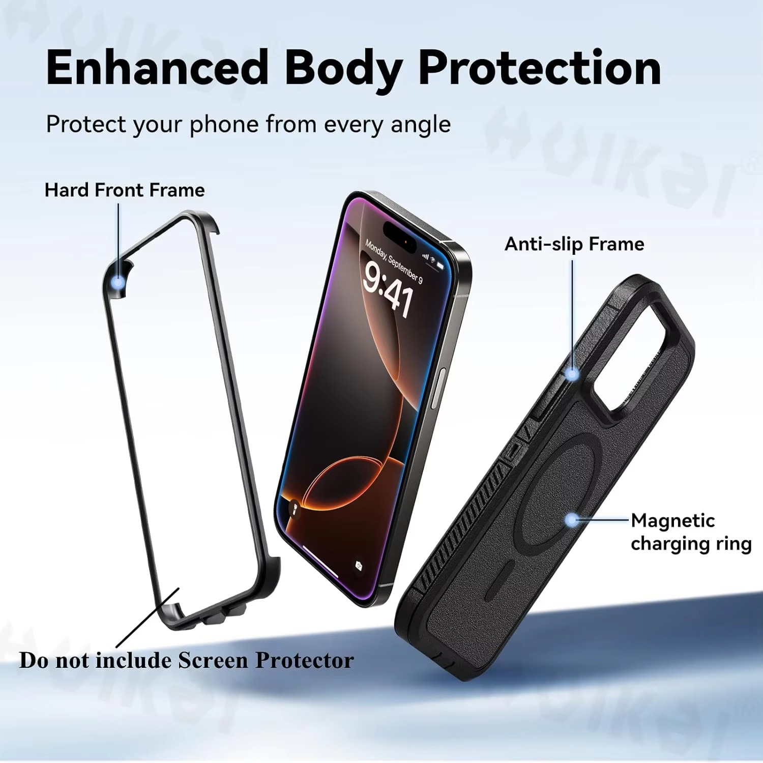 Premium Apple iPhone Case, MagSafe Compatible, Camera Lens and Screen Protection, Ultra Thin, Shockproof, Magnetic, Full All Around Protection, Heavy Duty Stand Cover
