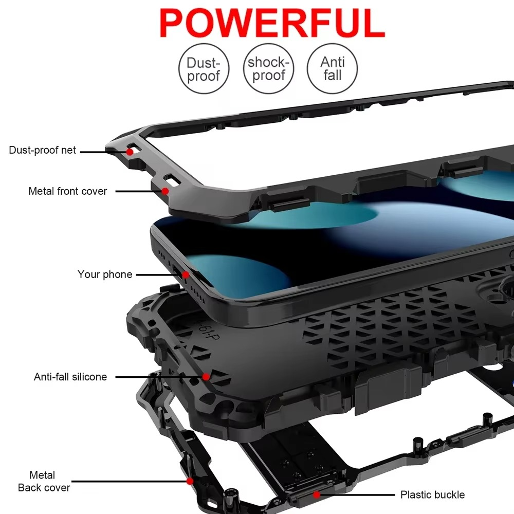 Robust Apple iPhone Case, MagSafe Compatible, Camera Lens and Screen Protection, Ultra Thin, Shockproof, Magnetic, Full All Around Protection, 360 Metal Lock Glass Cover