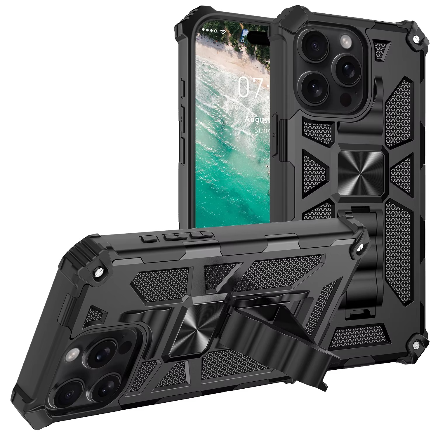 Robust Apple iPhone Case, MagSafe Compatible, Camera Lens and Screen Protection, Ultra Thin, Shockproof, Magnetic, Full All Around Protection, Camouflage Armor Cover