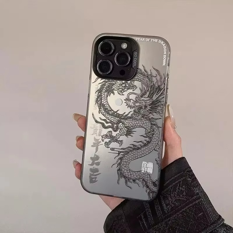 Luxury Apple iPhone Case, MagSafe Compatible, Camera Lens and Screen Protection, Ultra Thin, Shockproof, Magnetic, Full All Around Protection, Dragon Totem Armor Cover