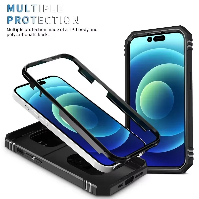 Robust Apple iPhone Case, MagSafe Compatible, Camera Lens and Screen Protection, Ultra Thin, Shockproof, Magnetic, Full All Around Protection, 360 Ring Car Mount Cover