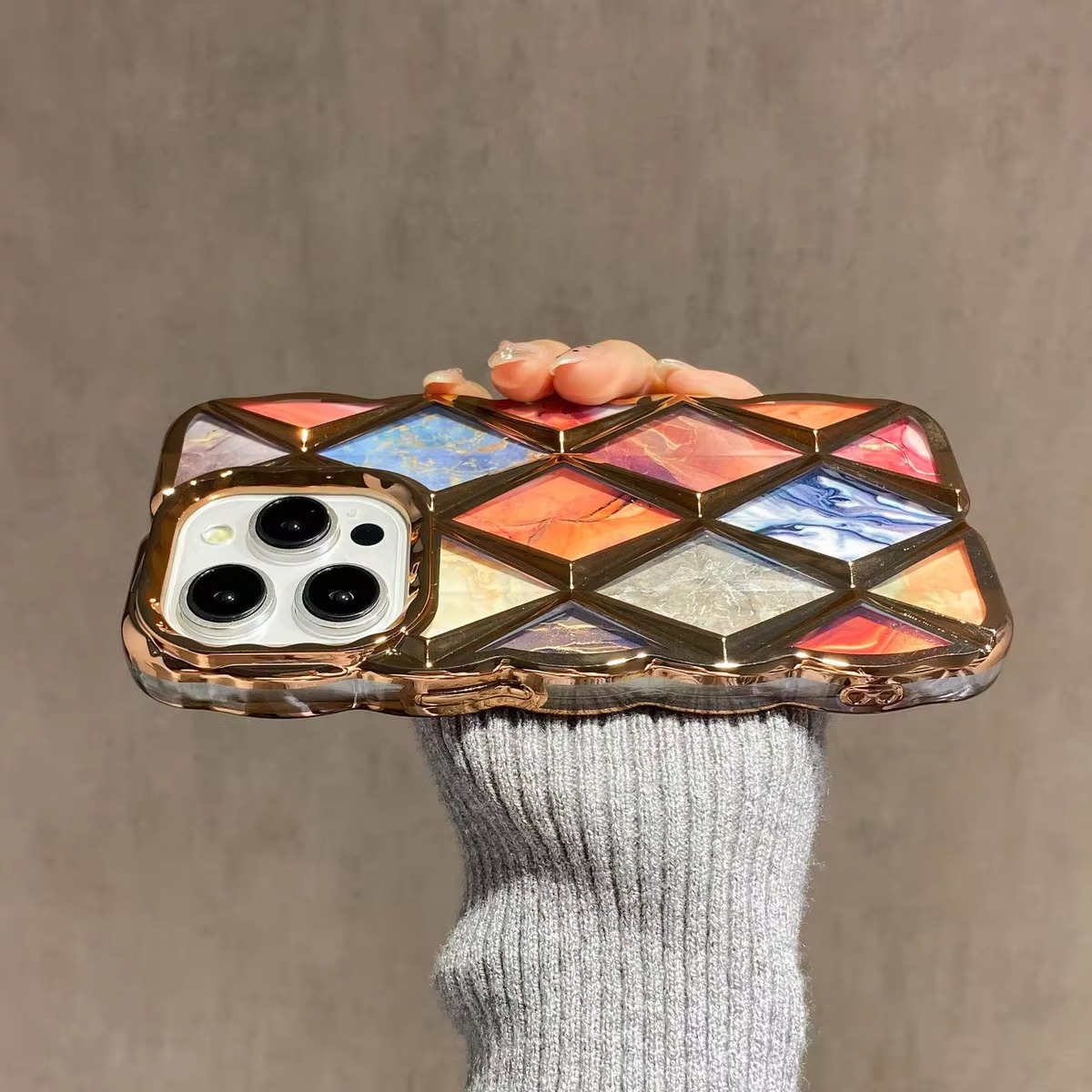 Luxury Apple iPhone Case, MagSafe Compatible, Camera Lens and Screen Protection, Ultra Thin, Shockproof, Magnetic, Full All Around Protection, Diamond Grid Soft Cover