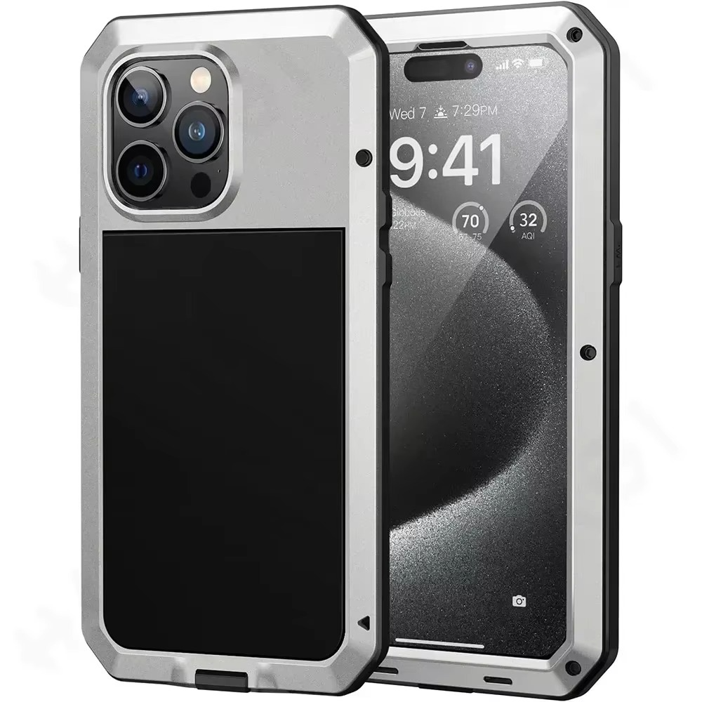Robust Apple iPhone Case, MagSafe Compatible, Camera Lens and Screen Protection, Ultra Thin, Shockproof, Magnetic, Full All Around Protection, Aluminum Armor Tank Cover