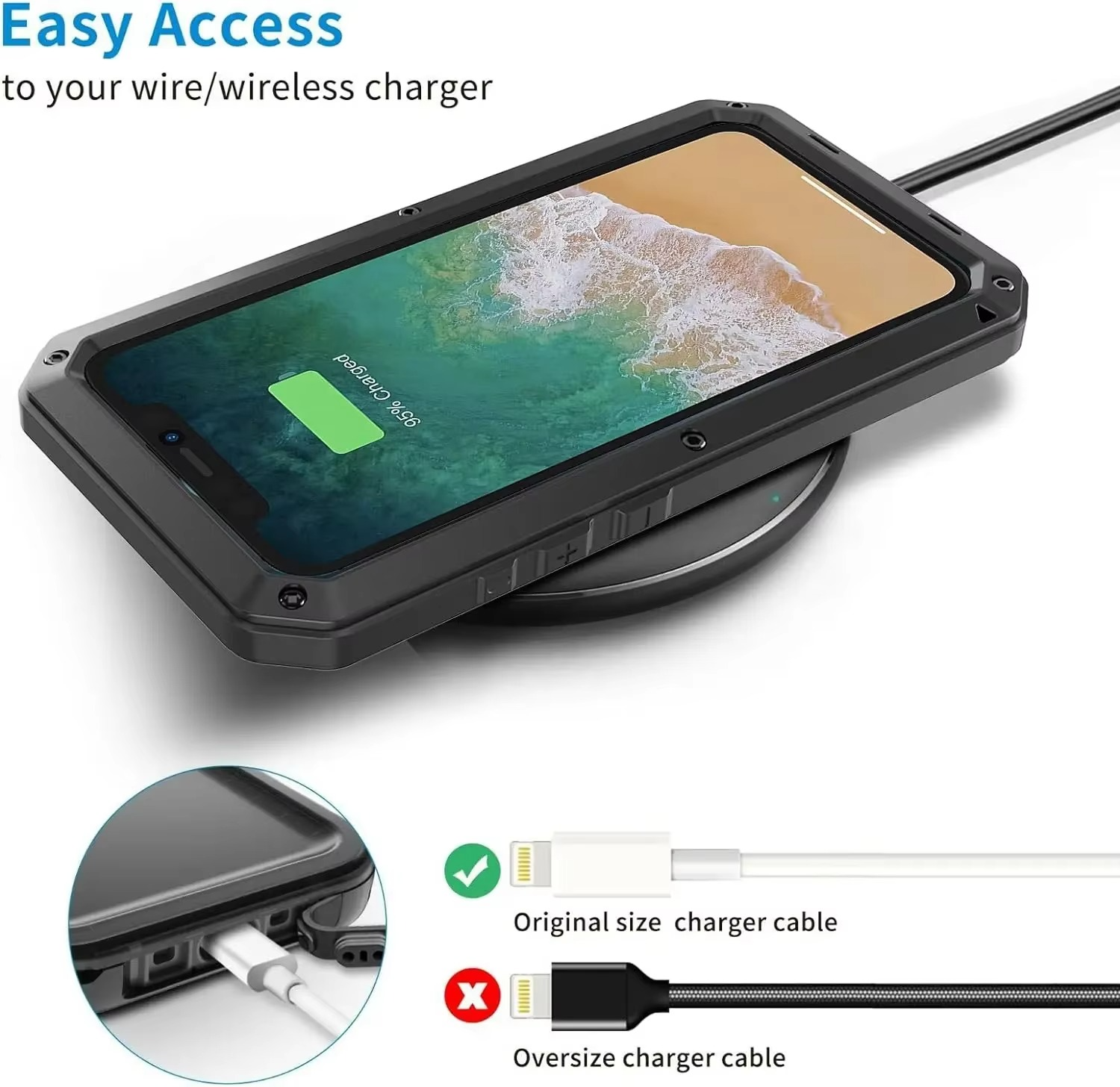 Robust Apple iPhone Case, MagSafe Compatible, Camera Lens and Screen Protection, Ultra Thin, Shockproof, Magnetic, Full All Around Protection, Aluminum Armor Tank Cover