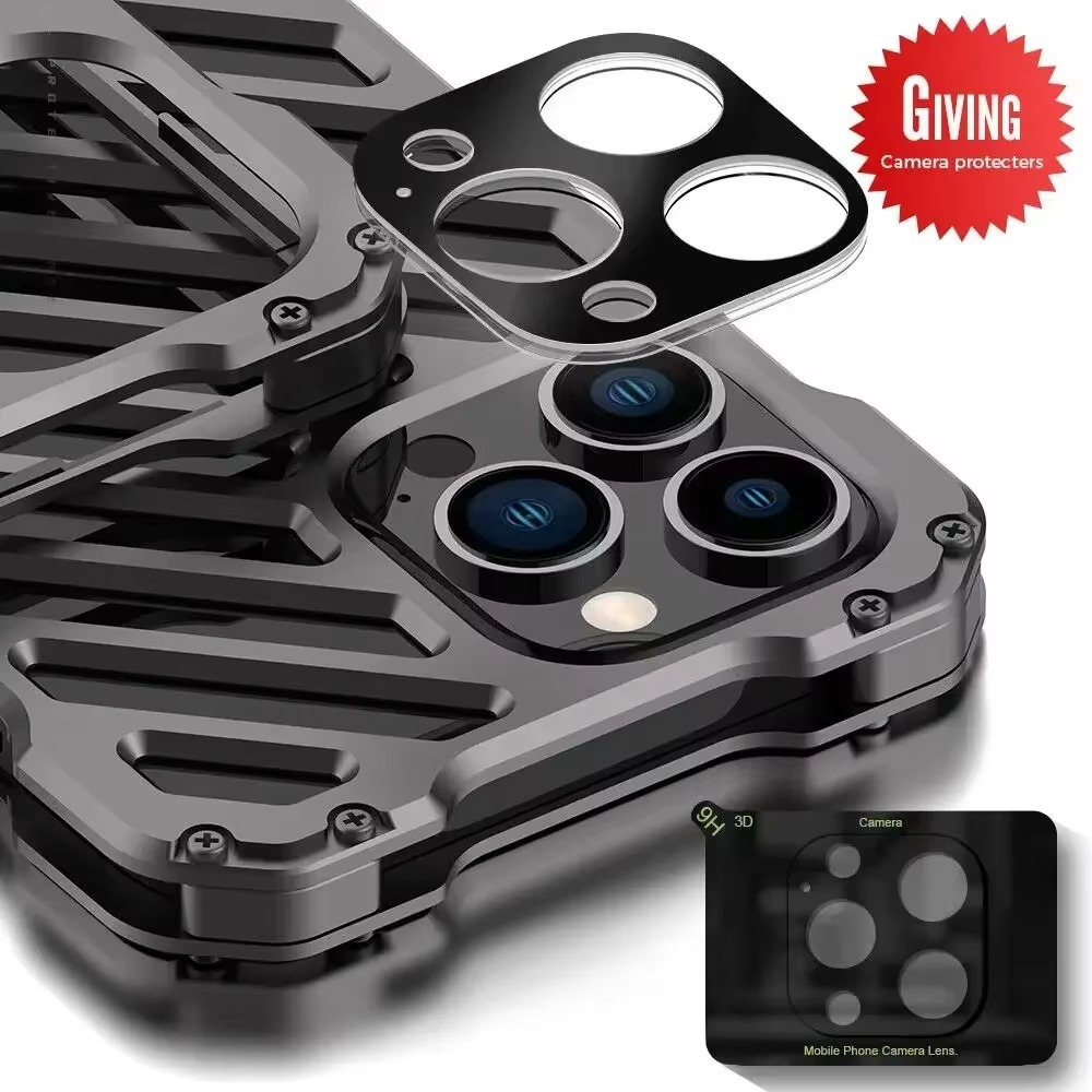 Premium Apple iPhone Case, MagSafe Compatible, Camera Lens and Screen Protection, Ultra Thin, Shockproof, Magnetic, Full All Around Protection, Heavy Duty Alloy Shell