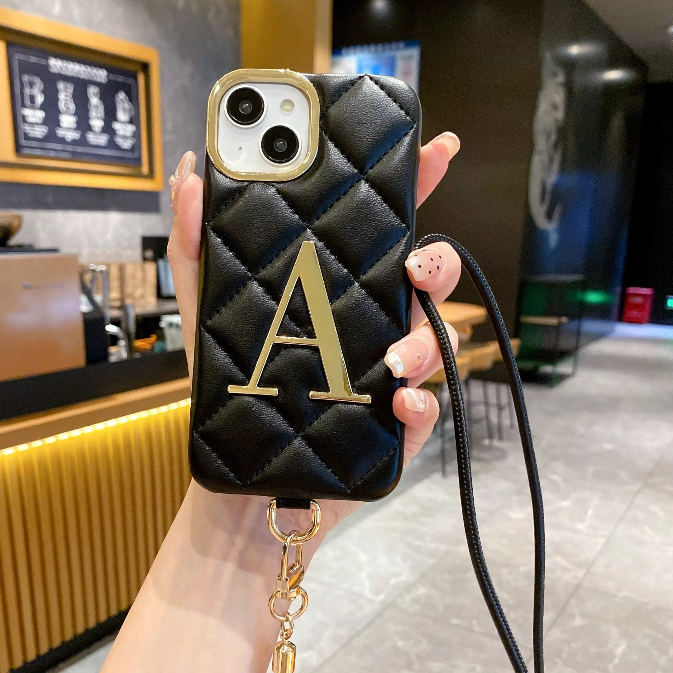 Luxury Apple iPhone Case, MagSafe Compatible, Camera Lens and Screen Protection, Ultra Thin, Shockproof, Magnetic, Full All Around Protection, Leather Name Lanyard Cover