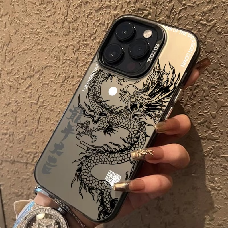 Luxury Apple iPhone Case, MagSafe Compatible, Camera Lens and Screen Protection, Ultra Thin, Shockproof, Magnetic, Full All Around Protection, Dragon Totem Armor Cover
