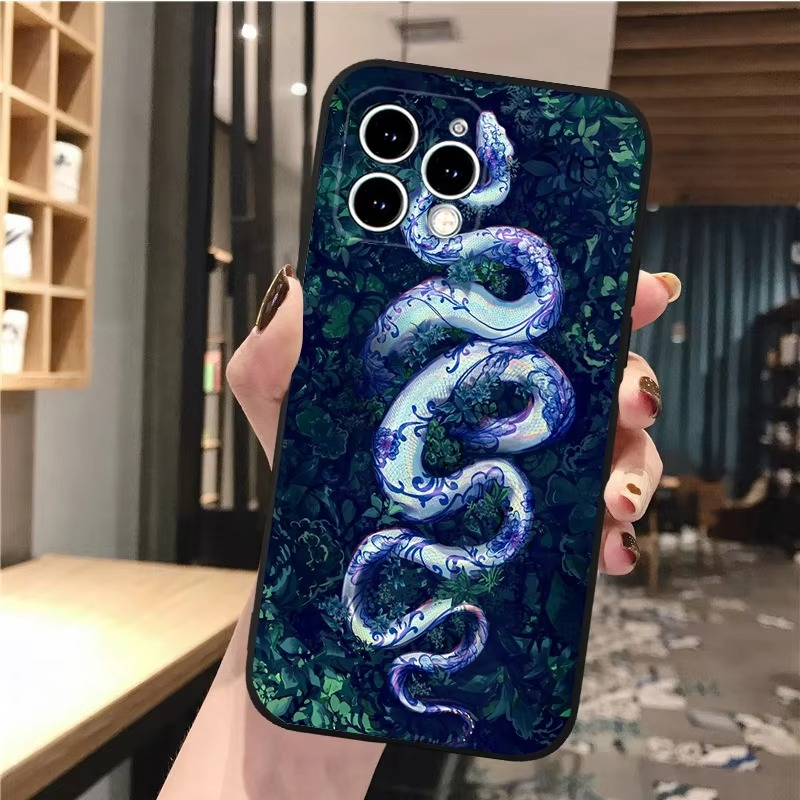 Luxury Apple iPhone Case, MagSafe Compatible, Camera Lens and Screen Protection, Ultra Thin, Shockproof, Magnetic, Full All Around Protection, Snake Pattern Soft Cover