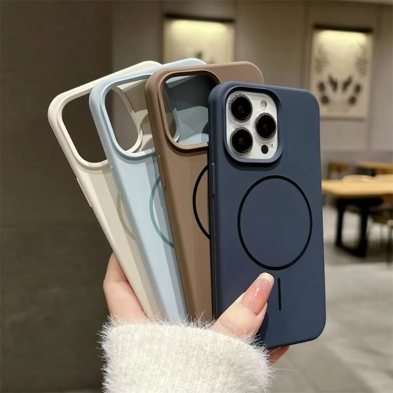 Luxury Apple iPhone Case, MagSafe Compatible, Camera Lens and Screen Protection, Ultra Thin, Shockproof, Magnetic, Full All Around Protection, Smooth Ring Silicone Cover