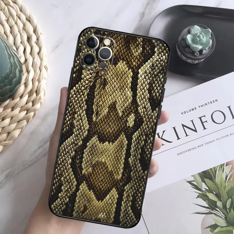 Luxury Apple iPhone Case, MagSafe Compatible, Camera Lens and Screen Protection, Ultra Thin, Shockproof, Magnetic, Full All Around Protection, Snake Skin Soft Cover