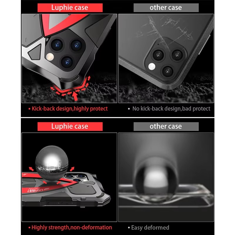 Luxury Apple iPhone Case, MagSafe Compatible, Camera Lens and Screen Protection, Ultra Thin, Shockproof, Magnetic, Full All Around Protection, Metal Armor Shell Cover