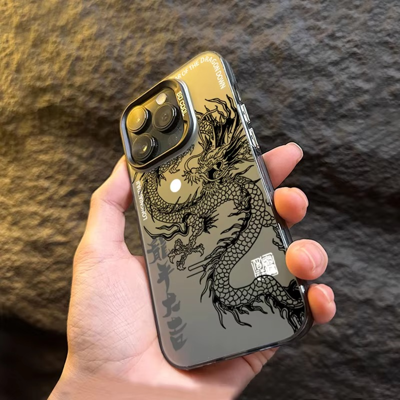 Luxury Apple iPhone Case, MagSafe Compatible, Camera Lens and Screen Protection, Ultra Thin, Shockproof, Magnetic, Full All Around Protection, Dragon Totem Armor Cover