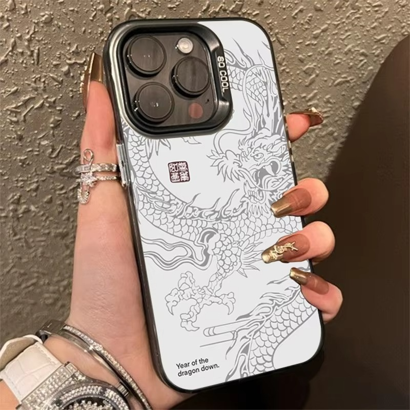 Luxury Apple iPhone Case, MagSafe Compatible, Camera Lens and Screen Protection, Ultra Thin, Shockproof, Magnetic, Full All Around Protection, Dragon Totem Armor Cover
