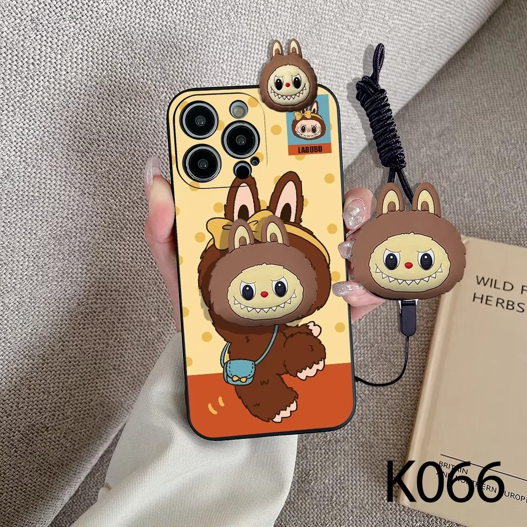 Luxury Apple iPhone Case, MagSafe Compatible, Camera Lens and Screen Protection, Ultra Thin, Shockproof, Magnetic, Full All Around Protection, Wink Labubu Rope Cover